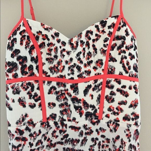 (last call) Parker Dress Roland White Leopard Print Silk Fit & Flare Mini Dress - Picture 6 of 10